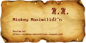 Miskey Maximilián névjegykártya